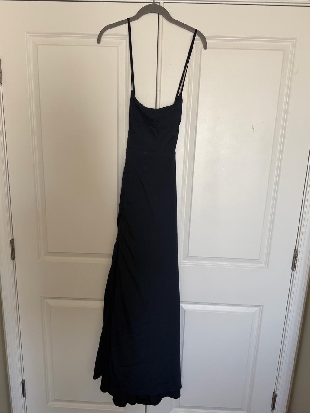 Classic Navy Blue Spaghetti Strap Crossback Maxi Dress
